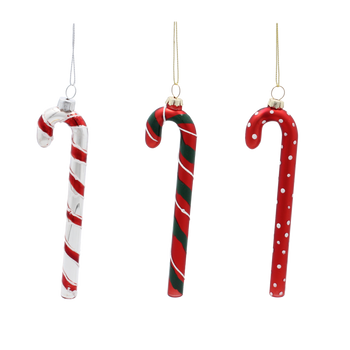 CHRISTMAS GLASS DECORATION CANDY CANE 