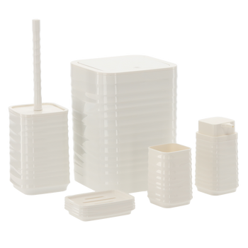 5-PIECE BATHROOM SET SQUARE WHITE