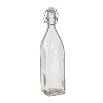 BOTTLE 0.95L SQUARE WITH MECHANICAL STOPPER