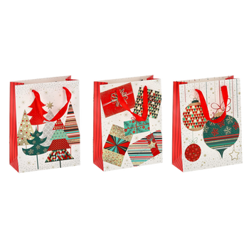 CHRISTMAS GIFT BAG PINK 18 x 24 x 8 CM