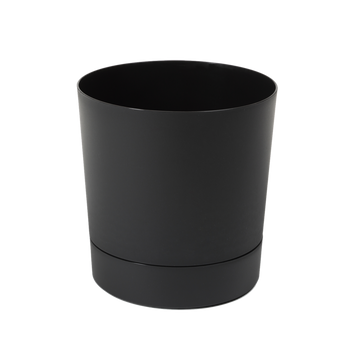 POT WITH SAUCER AURA 225-BLACK*41251