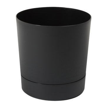 POT WITH SAUCER AURA 380-BLACK*41299