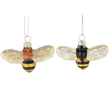 GLASS BAUBLE - BEE MIX DESIGNS 8,5 x 2,5 x 5 CM