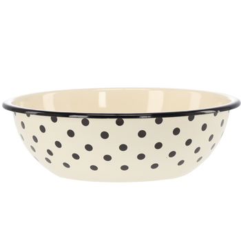 ENAMEL BOWL 2.5 L 24,5 CM WHITE DOTS