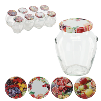 AMFORA JAR 314 ML + CAP DIA 63 SET OF 8 PCS PALLET=2040 PCS