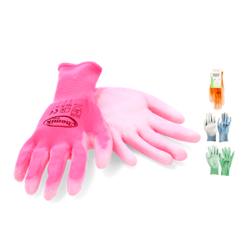 Protective gloves "10" knitted from polyester coated with polyurethane pack=12