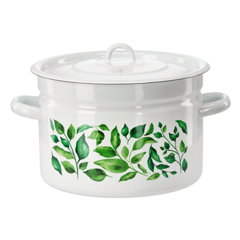 GARNEK EMALIOWANY 9 L 26 CM BIAŁY FIKUS Z/P *9273