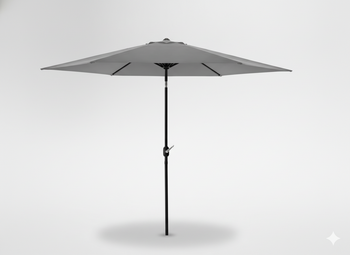 PARASOL OGRODOWY 3 M SZARY Z POKROWCEM