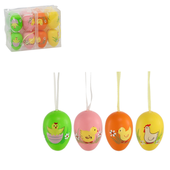 SET OF 16 EASTER EGGS WITH A PENDANT ASSORTED DESIGNS