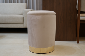 ROUND POUF 28 X 42 CM GREY