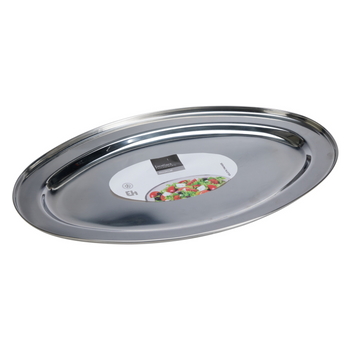OVAL STAINLESS STEEL TRAY 45X29CM*0584
