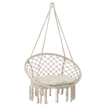 HANGING CHAIR - STORK'S NEST WITH CUSHION BEIGE