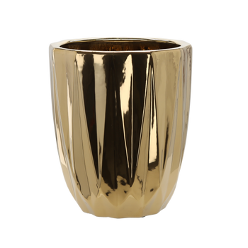 CERAMIC COVER FOR A POT 30 x 30 x 36 CM GOLD