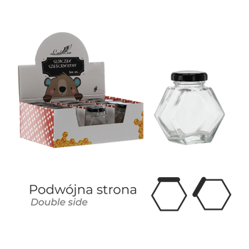 HEXAGONAL JAR WITH LID 100ML DISPLAY = 12PCS