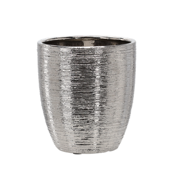 CERAMIC COVER FOR A POT 25 X 25 X 25 CM SILVER