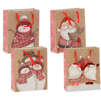 CHRISTMAS GIFT BAG CHRISTMAS FIGURES 30 x 42 x 12 CM