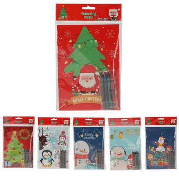 CHRISTMAS COLORING BOOK - DIY - WITH 4 MARKERS - MIX OF DESIGNS