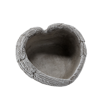 HEART SHAPED CEMENT POT - GREY 23 X 23 X 12 CM 