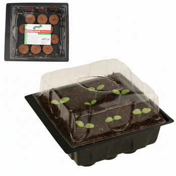 SEED STARTING KIT (MINI GREENHOUSE + 12 PEAT DISCS) 