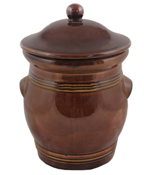 ROUND POT 5 L + LID BROWN