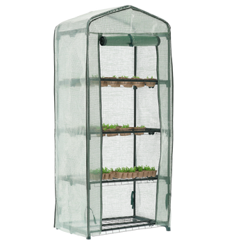 Garden Greenhouse with Four Shelves 69 X 49 X H160cm