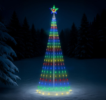 LED CONE CHRISTMAS TREE WITH STAR 1,8M 320L MULTICOLOR IP44