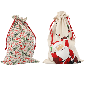 CANVAS CHRISTMAS SACK 70 x 48 CM MIX DESIGNS