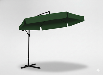 PARASOL OGRODOWY 3 M ZIELONY "BANANA" Z POKROWCEM Z LED 