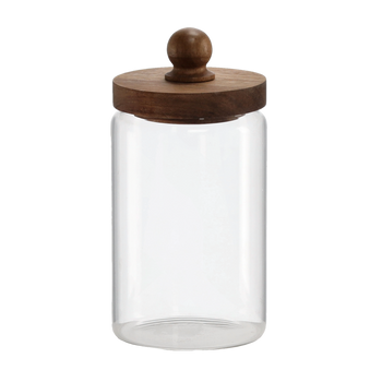 GLASS JAR 800 ML WITH WOODEN LID