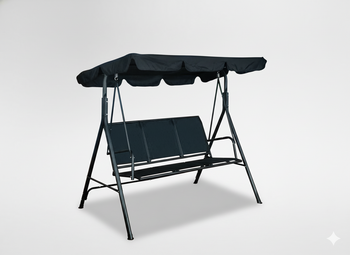 HUŚTAWKA OGRODOWA Z TEXTILENE 170 x 110 x 153 cm CZARNA