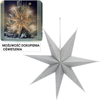 PAPER DECORATIVE STAR 60 CM GRAY WITH STARS
