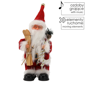 SANTA CLAUS WITH SKIS - PLAYING 30,5 CM