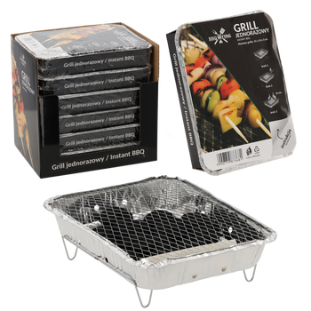 DISPOSABLE PORTABLE BARBECUE GRILL 31 x 24 x 5 CM