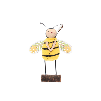 DECORATION - BEE ON BASE WITH FLOWER 12 x 4 x 19 CM