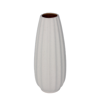 TALL WHITE CERAMIC VASE 12,5 X 12,5 X 32 CM
