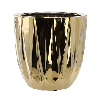 CERAMIC COVER FOR A POT 40 x 40 x 39,5 CM GOLD