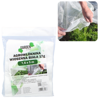 AGRICULTURAL FABRIC 1.6 x 5 M SPRING WHITE 17g