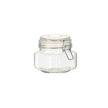 GLASS JAR WITH IRON CLIPS AND SILICON PAD