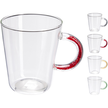 GLASS MUG WITH COLORED HANDLE*1891