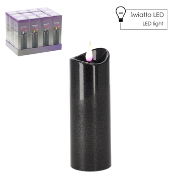LED CANDLE 5CMX15CM WITH BATTERIES GRANITE PINK FLAME*9716