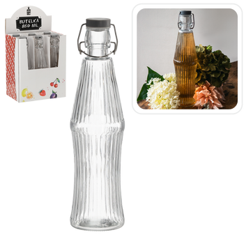 BOTTLE 850 ML ROUND WITH MECHANICAL CORK