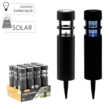 ASPEN SOLAR LAMP 7 x 7 x 38.5 CM BLACK COLD WHITE disp=12pcs