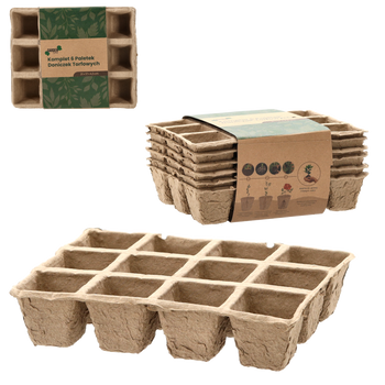 SET OF 6 PALLETS OF PEAT FLOWERPOTS 21 X 17 X 4,5 CM *3227