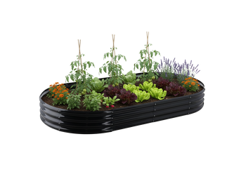GRZĄDKA WARZYWNO-KWIATOWA 180 X 90 X 30 CM OWALNA ANTRACYT