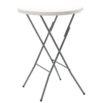 FOLDING CAMPING TABLE DIA80 X H110 CM ROUND WHITE