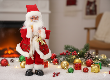 SANTA CLAUS WITH CANDLE - PLAYING 40,5 CM