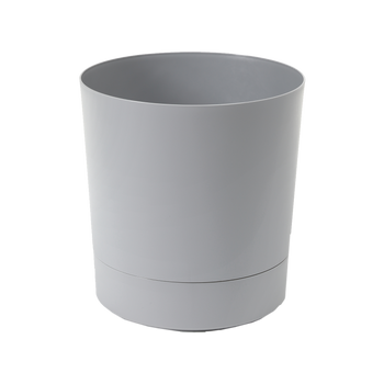 POT WITH SAUCER AURA 380MM GREY*71290