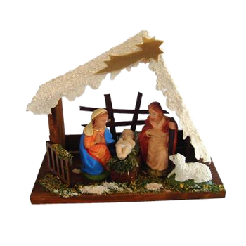 TRADITIONAL NATIVITY SCENE ST1 MEDIUM SNOWED