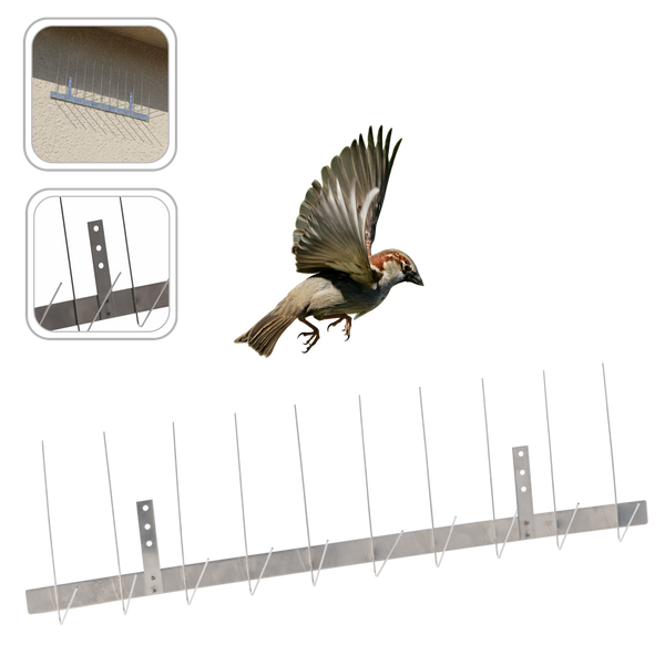 BIRD SPIKES 50 CM 20 SPIKES FOR GUTTER pack=12pcs