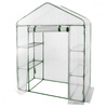 SZKLARNIA OGRODOWA Z PÓŁKAMI BIAŁA 140 x 140 x 200 CM